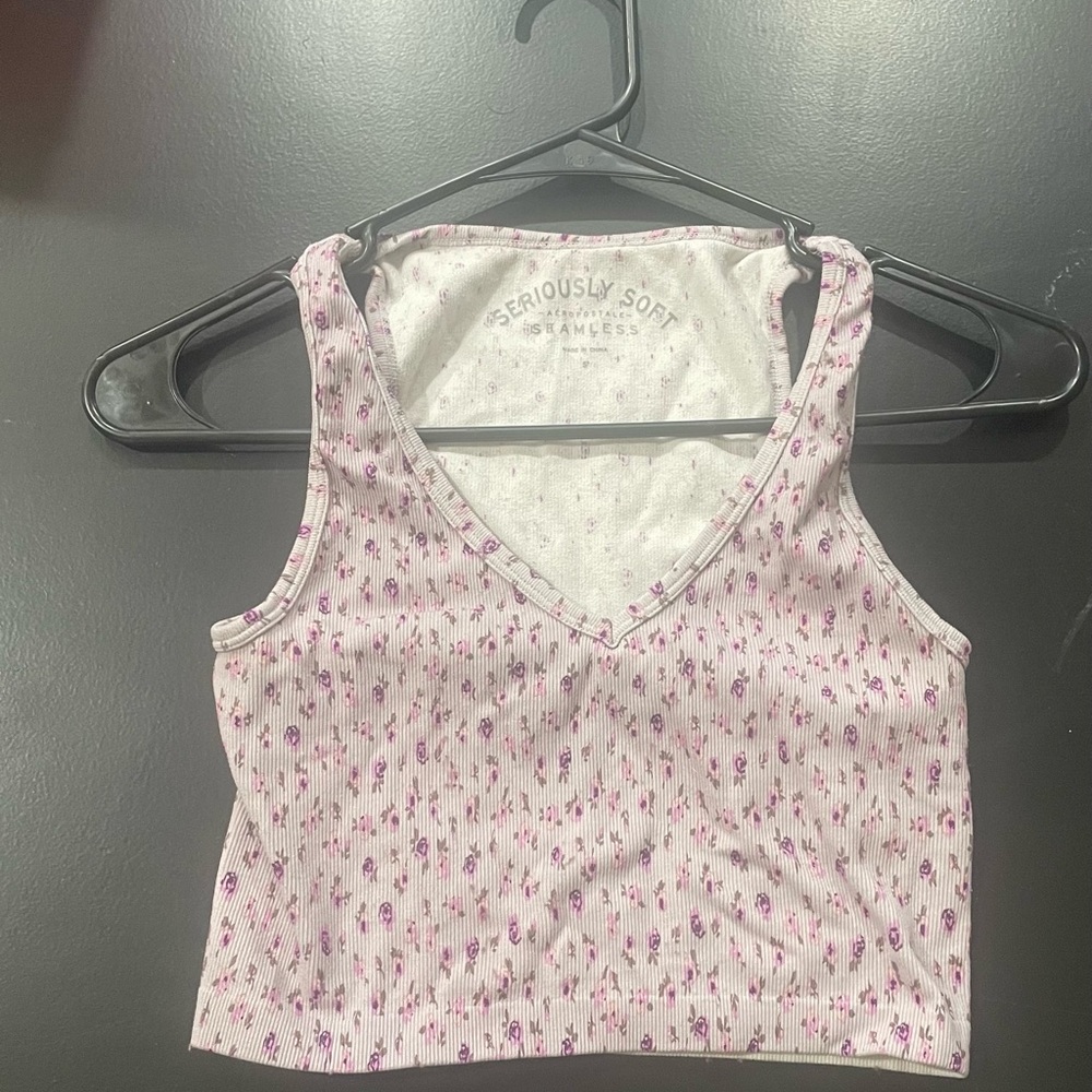Women's Pink Floral tank crop top